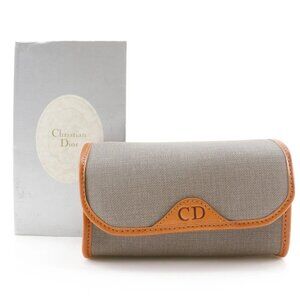 Dior CD logo Pouch novelty gray PVC Women